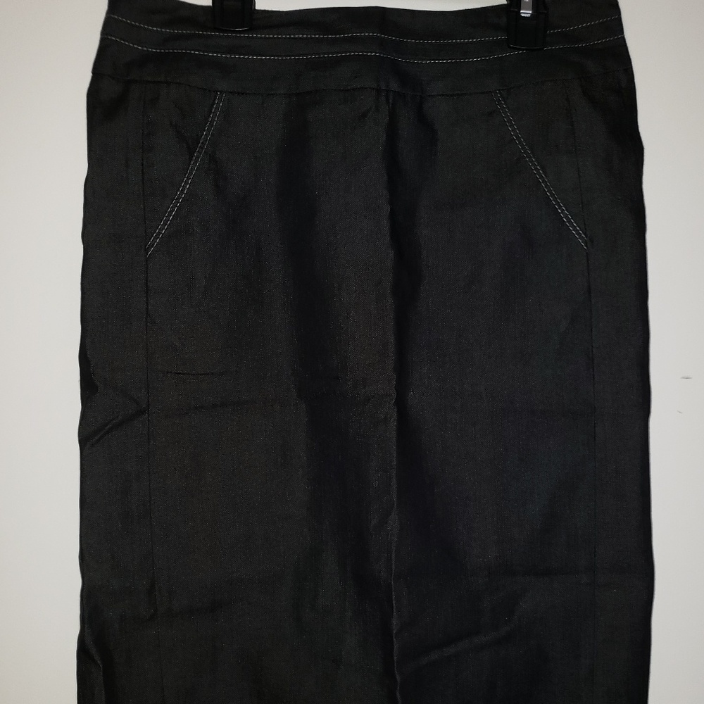 Black denim skirt
